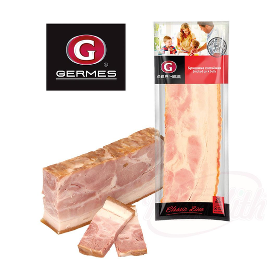 Poitrine de porc "Brjuschina koptschonaja" salée et fumée