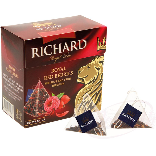 Thé aromatisé aux fleurs dhibiscus - goût de baies, affiné avec des morceaux de pomme et de framboise