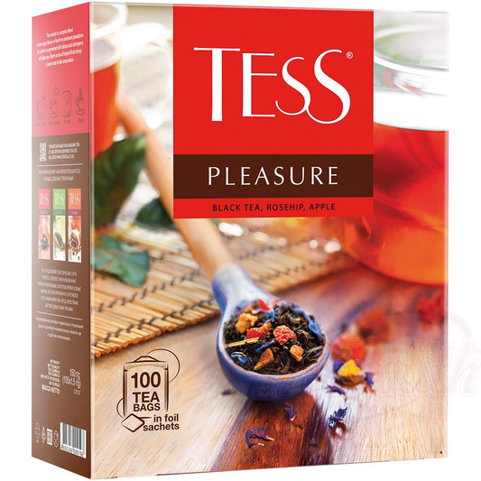 Thé noir "Tess Pleasure", aromatisé - fruits tropicaux, en sachets de thé