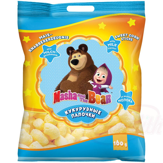 Produit à grignoter à base de maïs "Masha and the Bear" au goût de lait