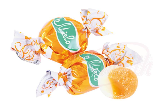 Mélange de confiseries gélifiées "Mielo" au goût de fruits à la liqueur de crème (banane, mangue, raisin) /lose
