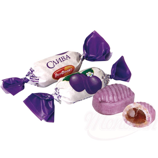 Caramels durs "Sliva" fourrés à 22% au goût de prune /lose