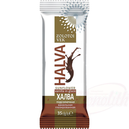 Halva de tournesol au goût de vanille dans un glaçage gras contenant du cacao /lose