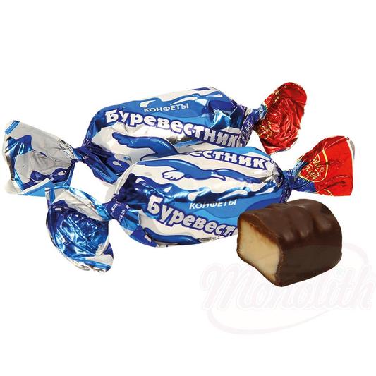 Confiserie fondante "Burevestnik" au goût de vanille et de crème dans un glaçage gras au cacao /lose