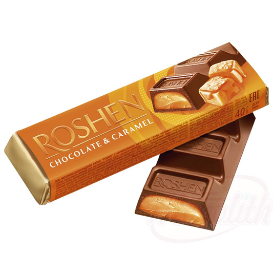Barre de chocolat au lait "Batonchik" fourrée de crème caramel (43%)